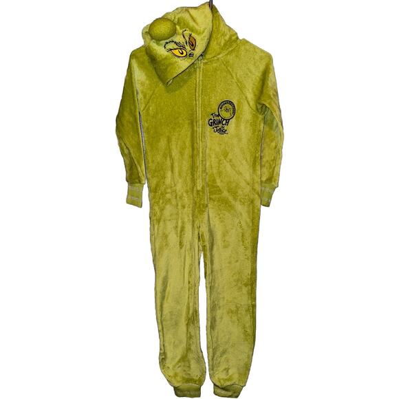 The Grinch One Piece Pajamas Union Suit Size 7-8 Girls Christmas Costume Kid - Picture 3 of 5